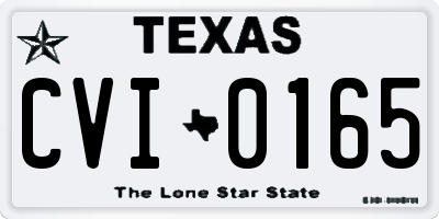 TX license plate CVI0165