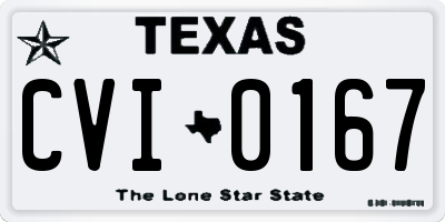 TX license plate CVI0167
