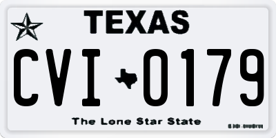 TX license plate CVI0179