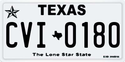 TX license plate CVI0180