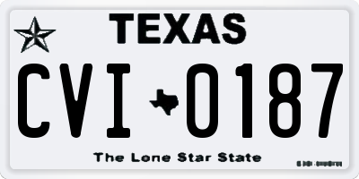 TX license plate CVI0187