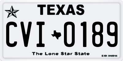TX license plate CVI0189