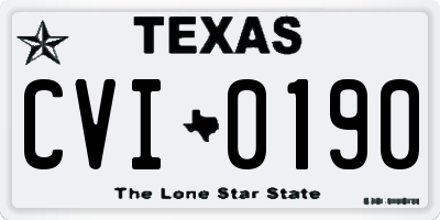 TX license plate CVI0190