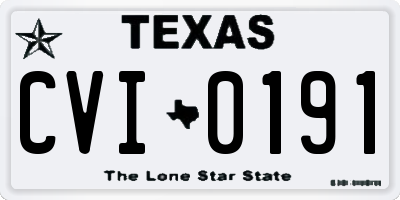 TX license plate CVI0191