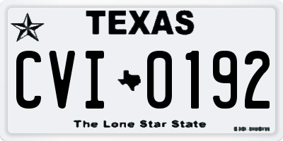 TX license plate CVI0192