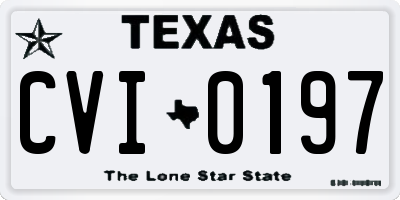 TX license plate CVI0197