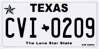 TX license plate CVI0209