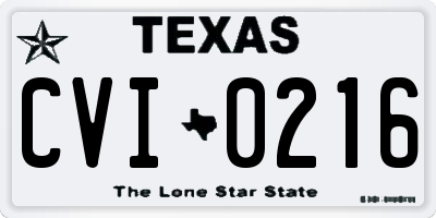 TX license plate CVI0216
