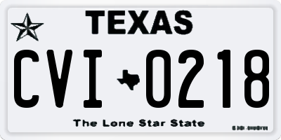 TX license plate CVI0218