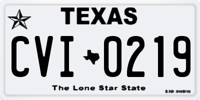 TX license plate CVI0219