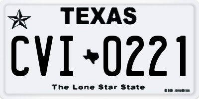 TX license plate CVI0221