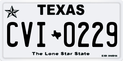 TX license plate CVI0229