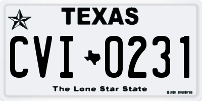 TX license plate CVI0231