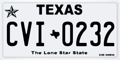 TX license plate CVI0232