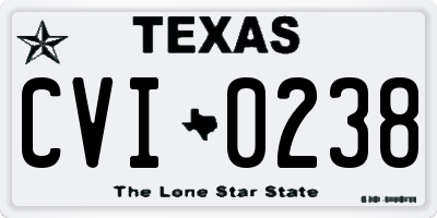 TX license plate CVI0238