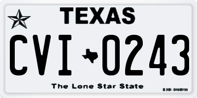 TX license plate CVI0243