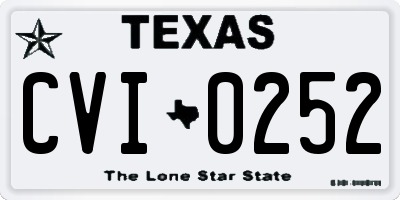 TX license plate CVI0252