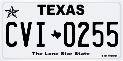 TX license plate CVI0255