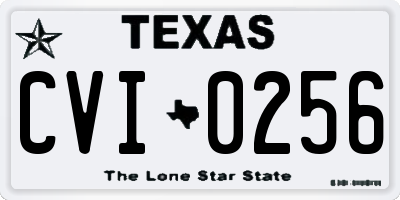 TX license plate CVI0256