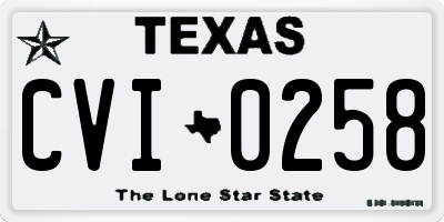 TX license plate CVI0258