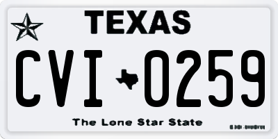 TX license plate CVI0259