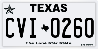 TX license plate CVI0260