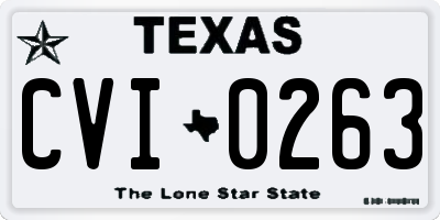 TX license plate CVI0263