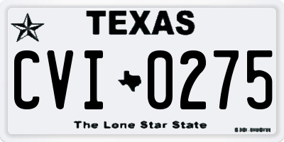 TX license plate CVI0275