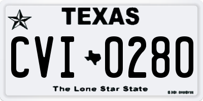 TX license plate CVI0280