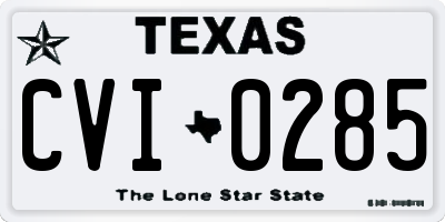 TX license plate CVI0285
