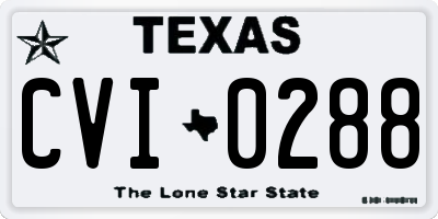 TX license plate CVI0288