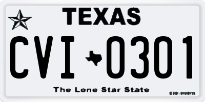 TX license plate CVI0301