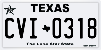TX license plate CVI0318