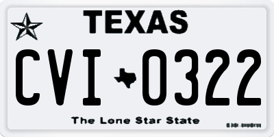 TX license plate CVI0322