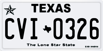 TX license plate CVI0326