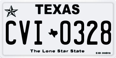 TX license plate CVI0328