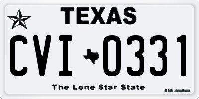 TX license plate CVI0331