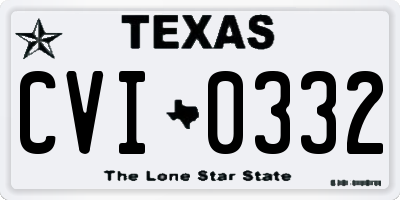 TX license plate CVI0332