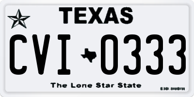 TX license plate CVI0333