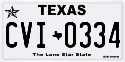 TX license plate CVI0334