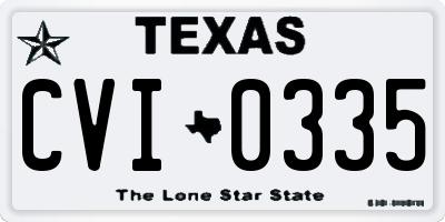 TX license plate CVI0335