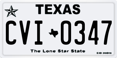 TX license plate CVI0347