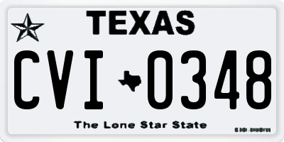 TX license plate CVI0348