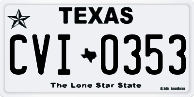 TX license plate CVI0353