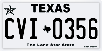 TX license plate CVI0356