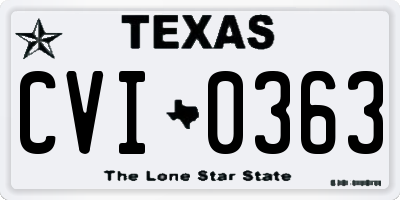 TX license plate CVI0363