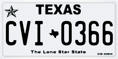 TX license plate CVI0366