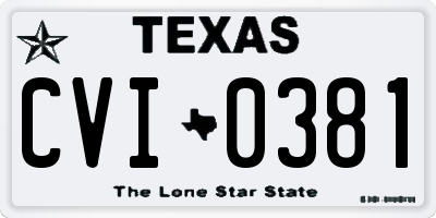TX license plate CVI0381