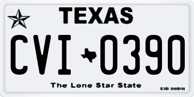 TX license plate CVI0390