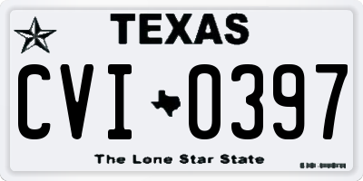 TX license plate CVI0397